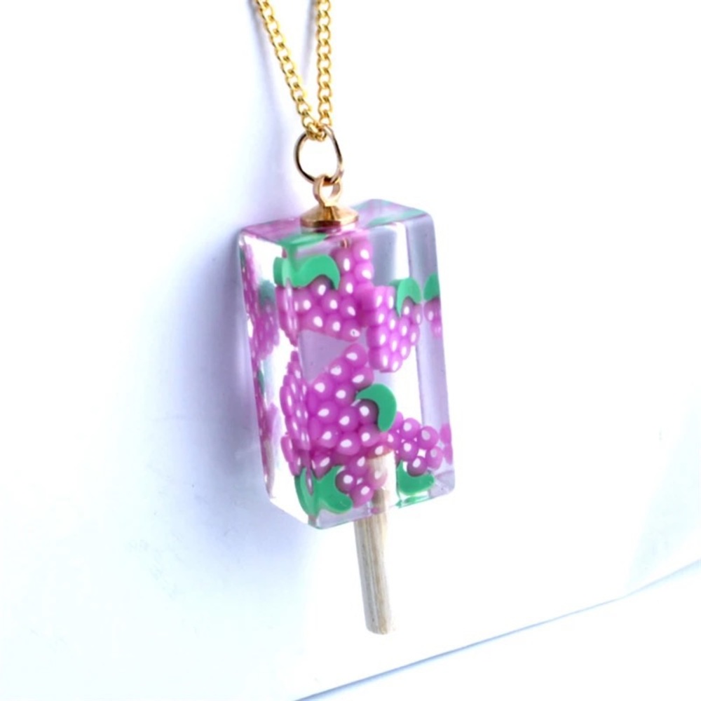 Grape Purple Popsicle Summer Necklace